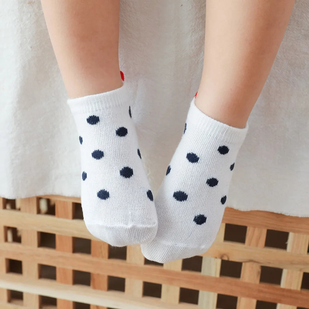 5 Pairs Baby/Kids Print Short Socks Size 0-12 Years