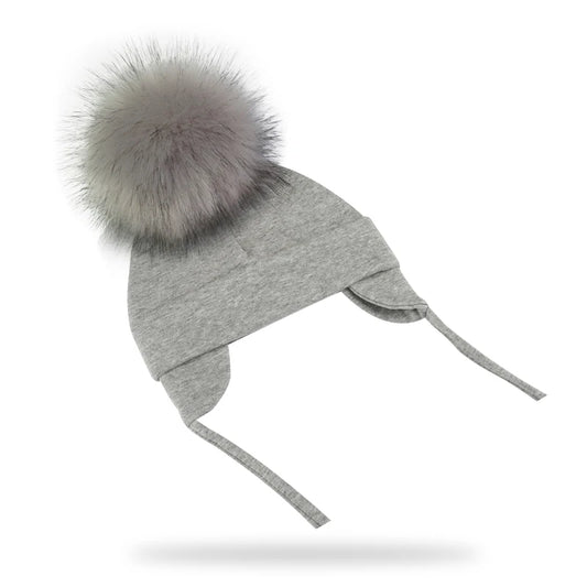 Faux Fur Pompom Cotton Earmuffs Winter Hat