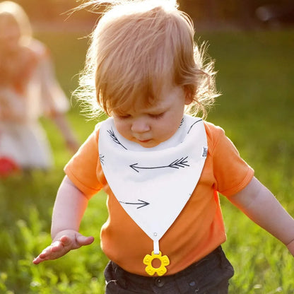 100% Organic Cotton Bandanna Drool Bibs and Teething Toys