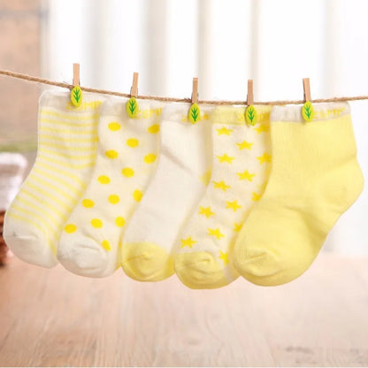 5 Pairs Pattern Socks 0-6 years