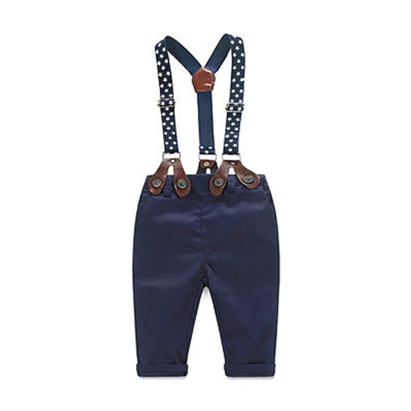 Little Gentleman Long Sleeve Top and Bib Overalls Pants