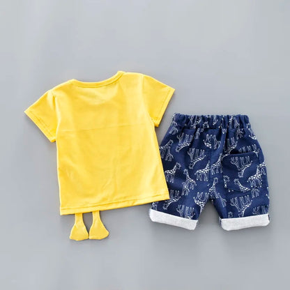 2 Piece Giraffe Print T-shirt And Shorts Size 1-4 Years