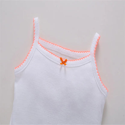 5 Piece Cotton Sleeveless Ribbed Bodysuits Solid Color Size 6-24 Months