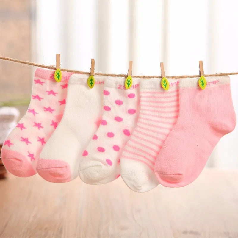 5 Pairs Pattern Socks 0-6 years