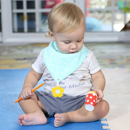 100% Organic Cotton Bandanna Drool Bibs and Teething Toys