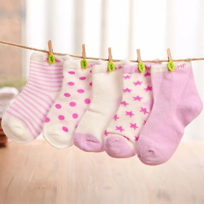 5 Pairs Pattern Socks 0-6 years