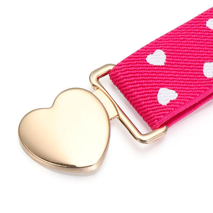 Multi-color Elastic Waist Belt With Heart Buckle