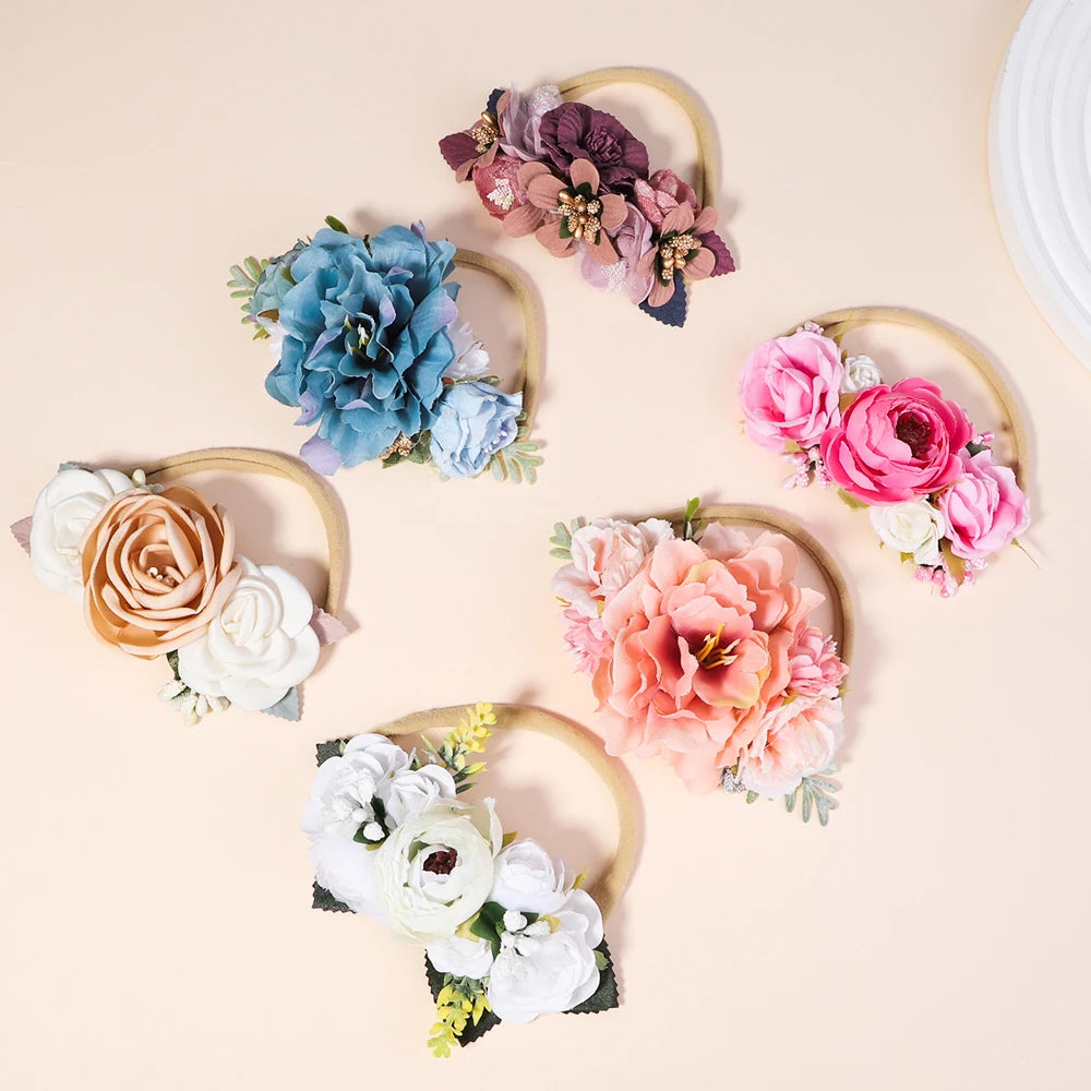 3/4 Pieces Artificial Flower Headband Sets