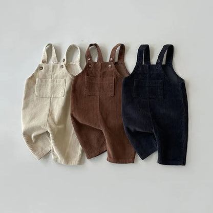 Casual Corduroy Bib Pants Overalls For 3-24 Months