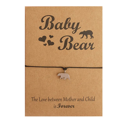 2Pcs/3Pcs Mother Daughter Bear Charm Bracelet Set