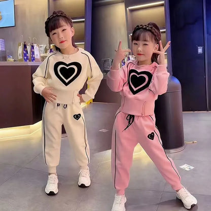 2 Piece Fashionable Loving Heart Sweater and Pant Set