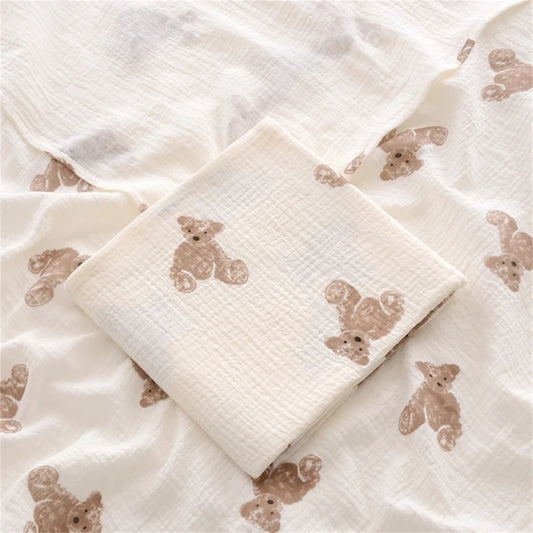 Large Muslin Cotton Swaddle Blanket 100x100cm