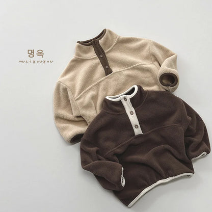 Warm Fleece Pullover Sweatshirt For 1-6 Years