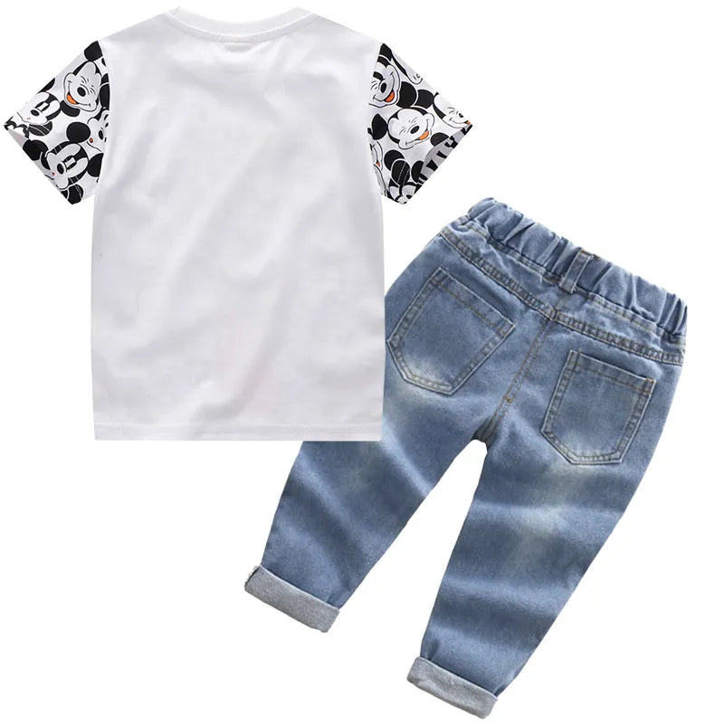 Mickey Mouse T-shirt + Jeans Pants Set