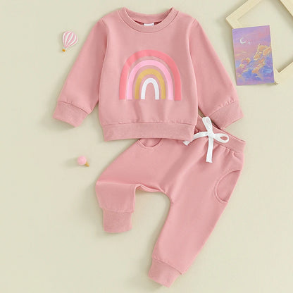 Rainbow Oversize Sweater & Long Pants Set For 6-36 Months