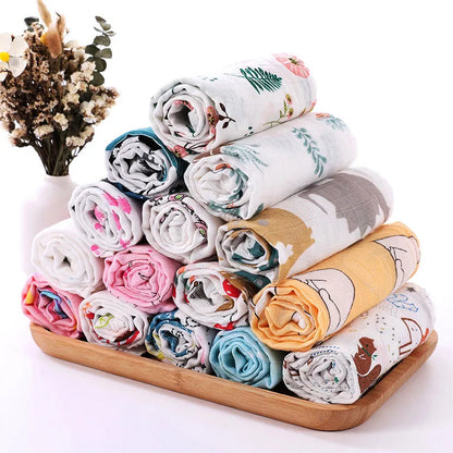 60x60 cm Newborn Ultra Soft Muslin Bamboo Baby Swaddle Blankets