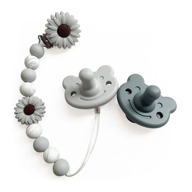 Soft Bear Shaped Silicone Pacifier Solid Colors