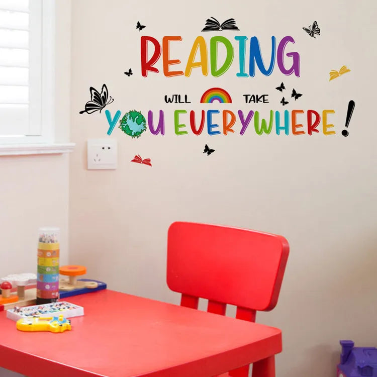 Inspirational Reading Phrases Wall Stickers