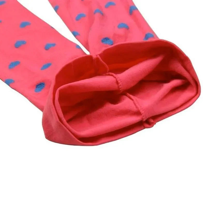 Girls Footed Heart Tights Stocking For 3-8 Years