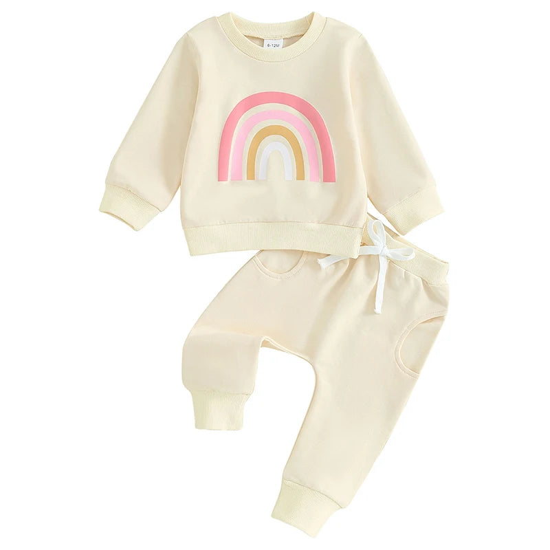 Rainbow Oversize Sweater & Long Pants Set For 6-36 Months