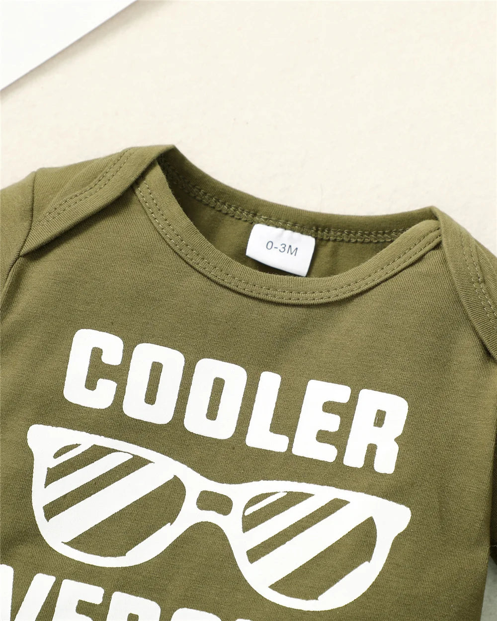 "Cooler Version of Dad" Bodysuit Camo Pants and Hat Set for 0-18 Months