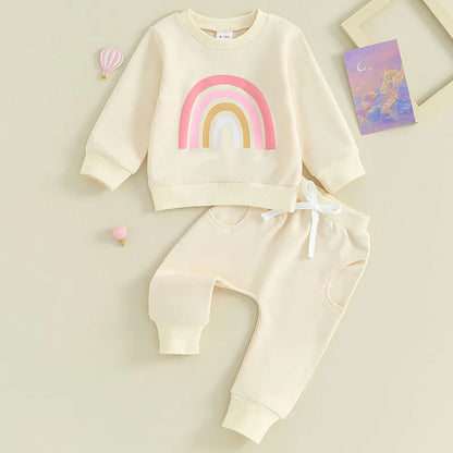 Rainbow Oversize Sweater & Long Pants Set For 6-36 Months