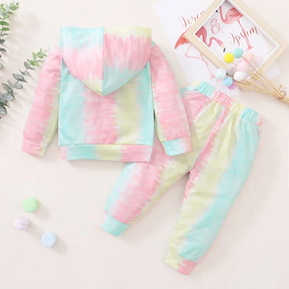 Tie-dye Long Sleeve Hoodie and Pants Outfit 0-24 Months