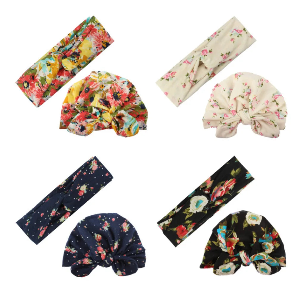 2 Piece Set Mother & Daughter Floral Headbands