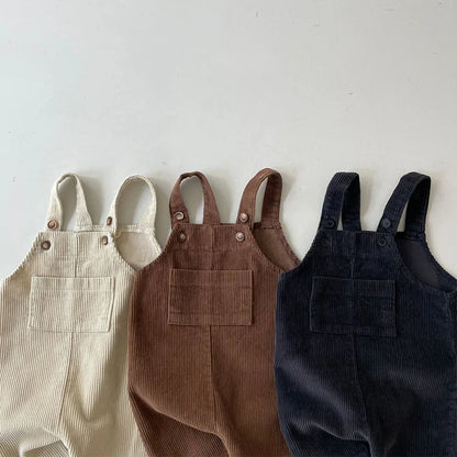 Casual Corduroy Bib Pants Overalls For 3-24 Months