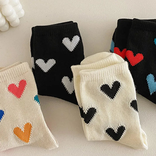 Girls Heart Crew Socks For 3-9 Years