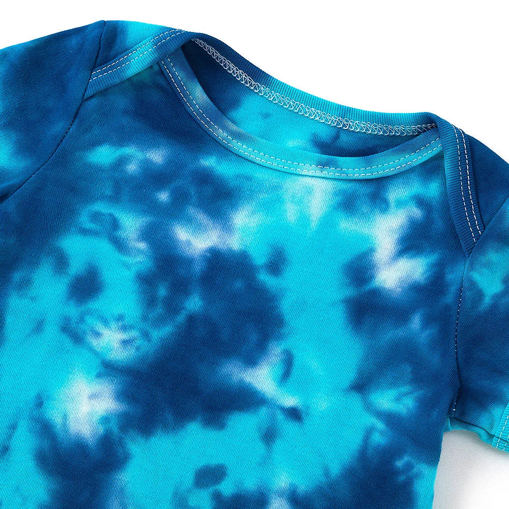 Short Sleeve Tie-dye Bodysuits Unisex 0-18 Months