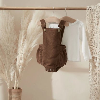 Long Sleeve Knitted Top & Suspender Romper Overalls For 0-24 Months