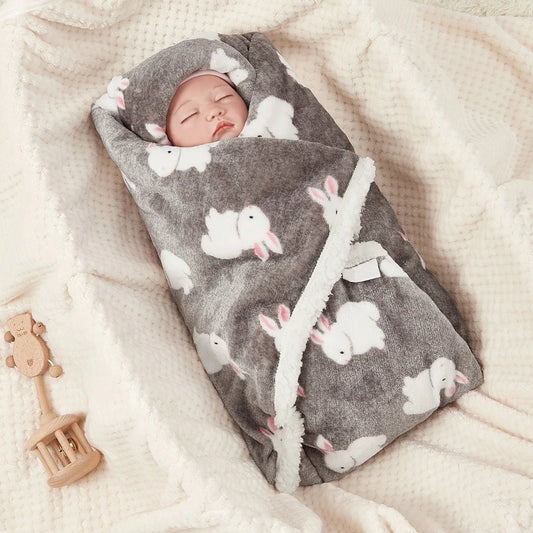 Fleece Flannel Lamb Baby Blanket Swaddle Wrap