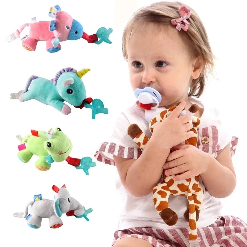 Silicone Nipple Pacifier Animal Paci-Plushies