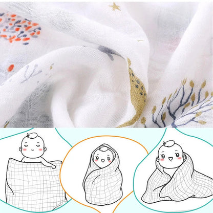 60x60 cm Newborn Ultra Soft Muslin Bamboo Baby Swaddle Blankets