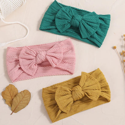 Solid Color Headband With Bow