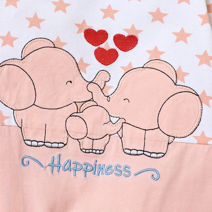 Long Sleeve Elephant Love-Heart Romper For 3-12 Months