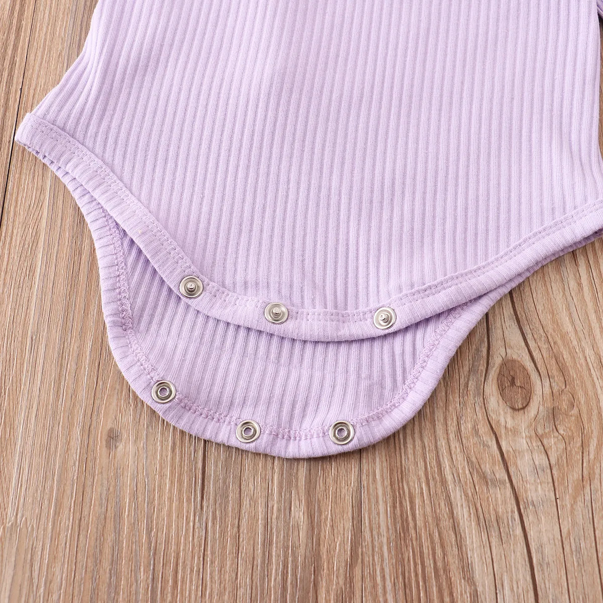 Baby Girl Solid Color Long Sleeve Bodysuit