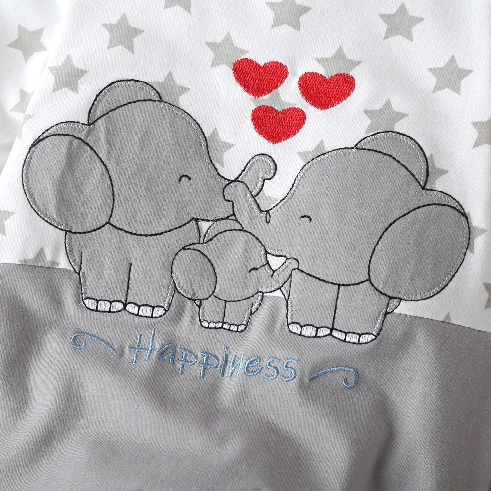 Long Sleeve Elephant Love-Heart Romper For 3-12 Months