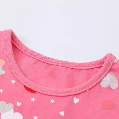 Heart Print Sleeveless Princess Dress For 2-8 Years