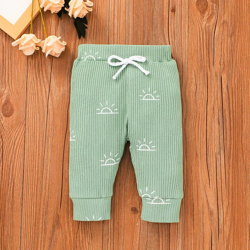 3 Piece Cotton Long Sleeve Bodysuit Pants Hat Outfit 0-18 Months