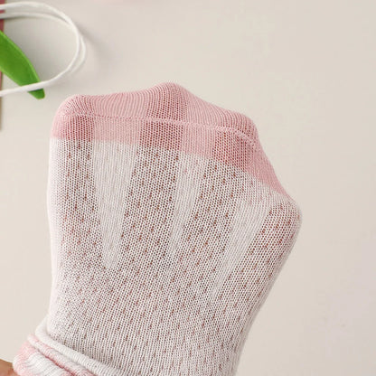 5 Pairs Fashion Mesh Cotton Socks For 1-12 Years