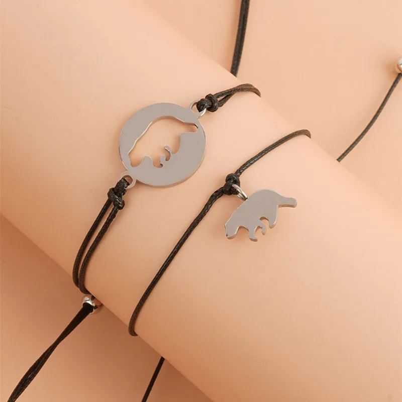 2Pcs/3Pcs Mother Daughter Elephant Bracelet Set